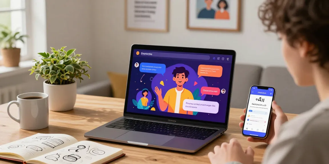 Engaging chat with crushon ai characters in a cozy workspace setup.